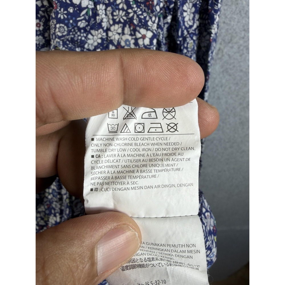Old Navy Blouse Womens 4X Blue Floral Henley Long Sleeve Tunic Plus Top - Picture 5 of 11